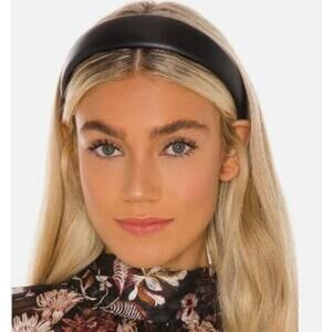 Shashi Lilith Womens Headband Black Faux Leather One Size